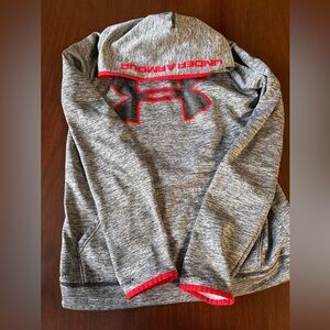 Under Armour Red and Gray Hooded Pullover